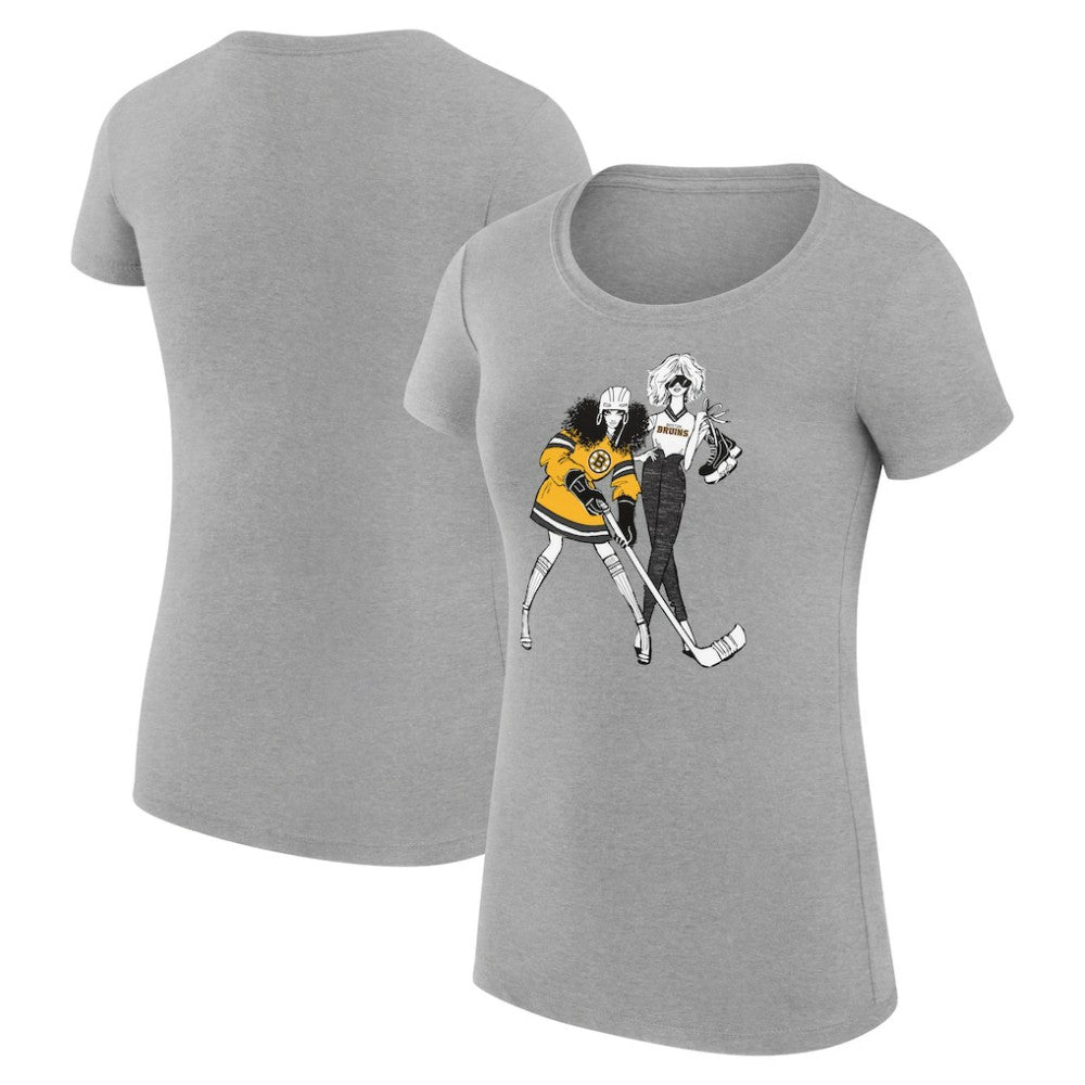 Boston Bruins G-III 4Her by Carl Banks Women's Super-Slim Fit Lightweight Hockey Girls T-Shirt
