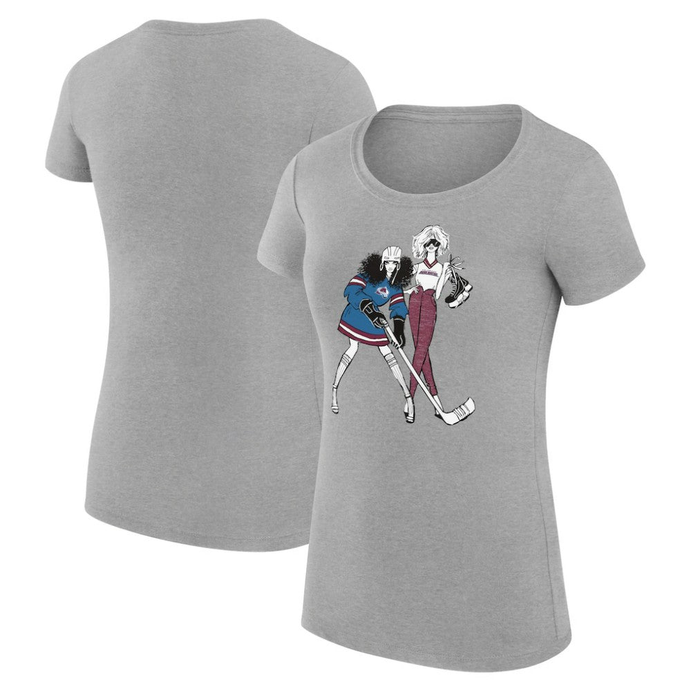 Colorado Avalanche G-III 4Her by Carl Banks Women's Super-Slim Fit Lightweight Hockey Girls T-Shirt