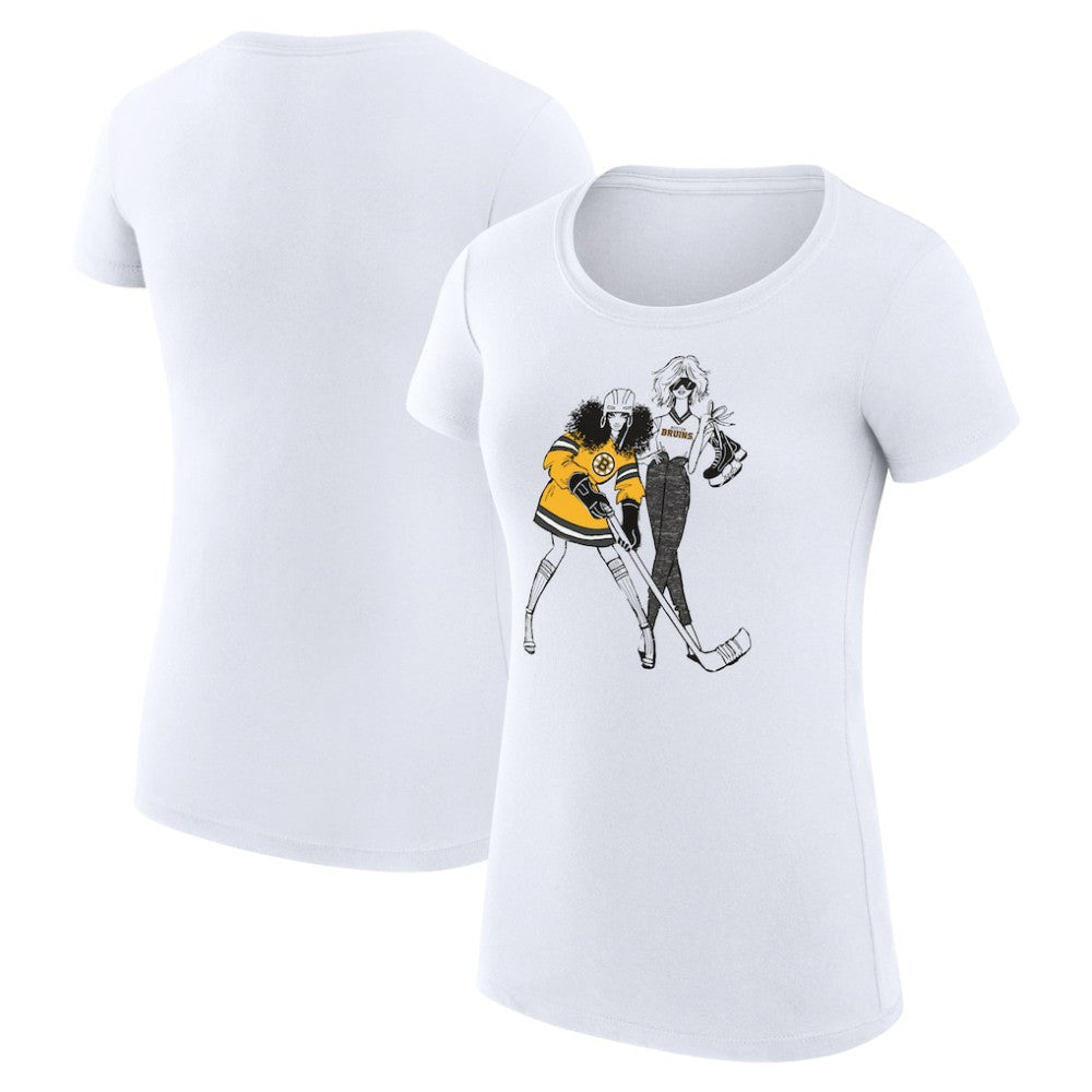 Boston Bruins G-III 4Her by Carl Banks Women's Super-Slim Fit Lightweight Hockey Girls T-Shirt