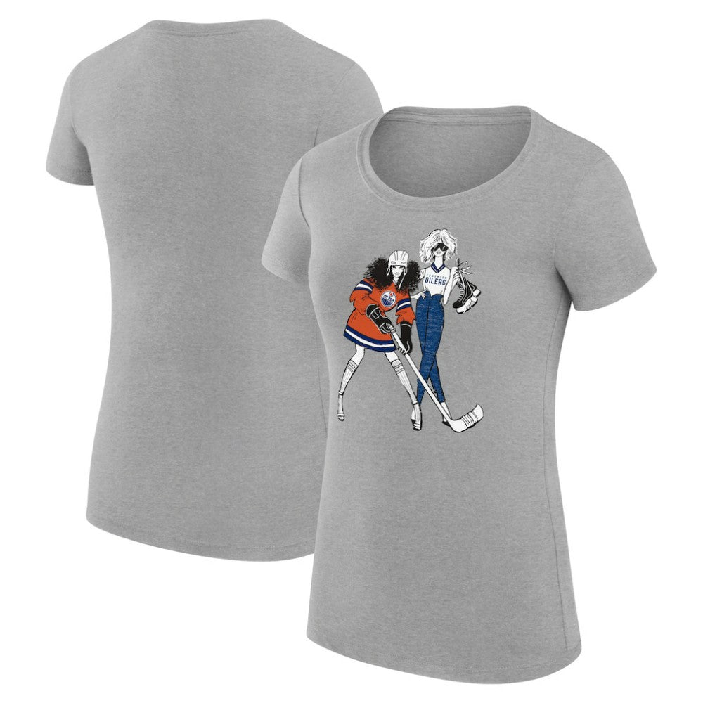 Edmonton Oilers G-III 4Her by Carl Banks Women's Super-Slim Fit Lightweight Hockey Girls T-Shirt