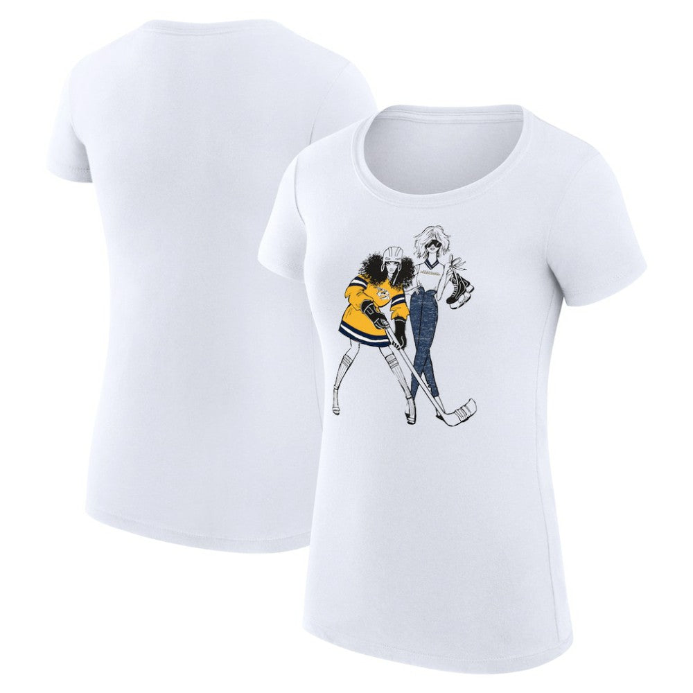 Nashville Predators G-III 4Her by Carl Banks Women's Super-Slim Fit Lightweight Hockey Girls T-Shirt
