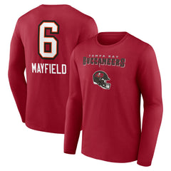 NFL Tampa Bay Buccaneers Baker Mayfield Team Wordmark Player Name & Number Long Sleeve T-Shirt