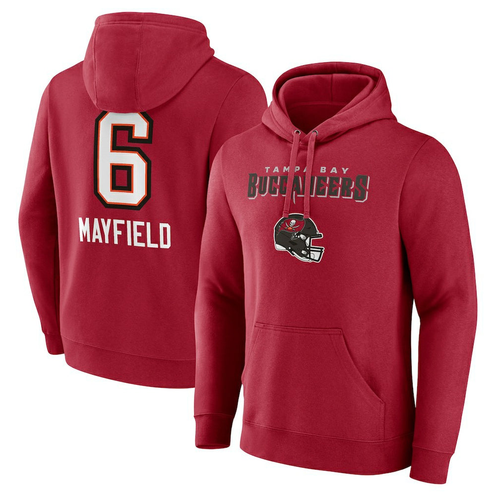 NFL Tampa Bay Buccaneers Baker Mayfield Team Wordmark Player Name & Number Pullover Hoodie