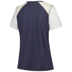 Houston Astros Women's Plus Size Henley T-Shirt - Navy/Gray | 47 brand