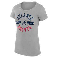 Atlanta Braves G-III 4Her by Carl Banks Women's Super-Slim Fit Lightweight City Graphic T-Shirt - Heather Gray