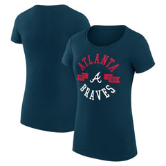 Atlanta Braves G-III 4Her by Carl Banks Women's Super-Slim Fit Lightweight City Graphic T-Shirt - Navy