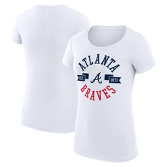 Atlanta Braves G-III 4Her by Carl Banks Women's Super-Slim Fit Lightweight City Graphic T-Shirt - White