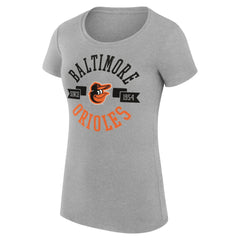 Baltimore Orioles G-III 4Her by Carl Banks Women's Super-Slim Fit Lightweight City Graphic T-Shirt - Heather Gray
