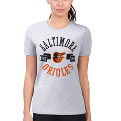 Baltimore Orioles G-III 4Her by Carl Banks Women's Super-Slim Fit Lightweight City Graphic T-Shirt - Heather Gray