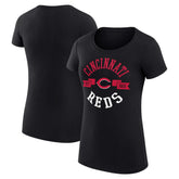 Cincinnati Reds G-III 4Her by Carl Banks Women's Super-Slim Fit Lightweight City Graphic T-Shirt - Black