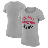 Cincinnati Reds G-III 4Her by Carl Banks Women's Super-Slim Fit Lightweight City Graphic T-Shirt - Heather Gray