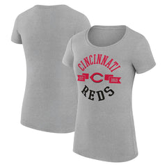 Cincinnati Reds G-III 4Her by Carl Banks Women's Super-Slim Fit Lightweight City Graphic T-Shirt - Heather Gray