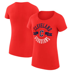 Cleveland Guardians G-III 4Her by Carl Banks Women's Super-Slim Fit Lightweight City Graphic T-Shirt - Red