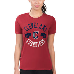 Cleveland Guardians G-III 4Her by Carl Banks Women's Super-Slim Fit Lightweight City Graphic T-Shirt - Red