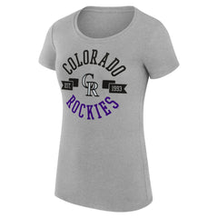Colorado Rockies G-III 4Her by Carl Banks Women's Super-Slim Fit Lightweight City Graphic T-Shirt - Heather Gray