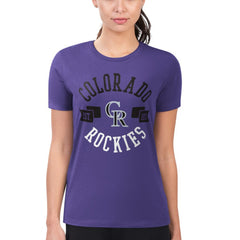 Colorado Rockies G-III 4Her by Carl Banks Women's Super-Slim Fit Lightweight City Graphic T-Shirt - Purple