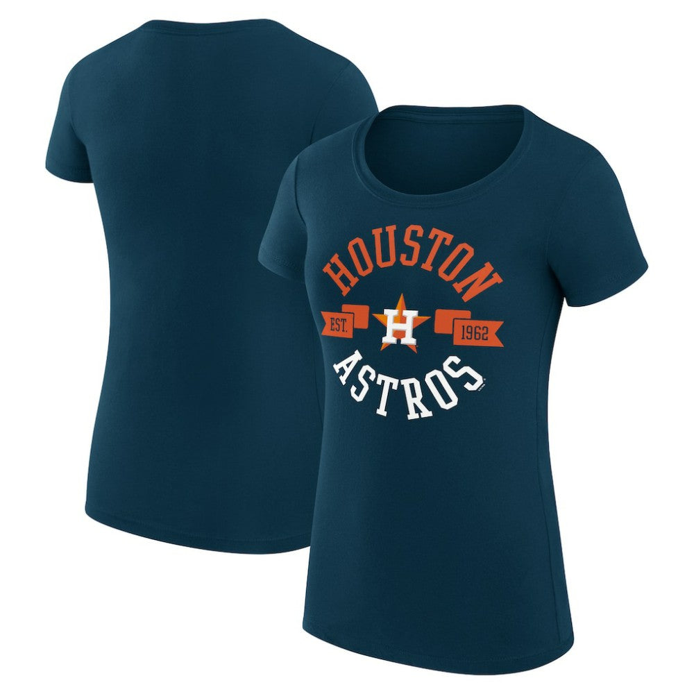 Houston Astros G-III 4Her by Carl Banks Women's Super-Slim Fit Lightweight City Graphic T-Shirt - Navy