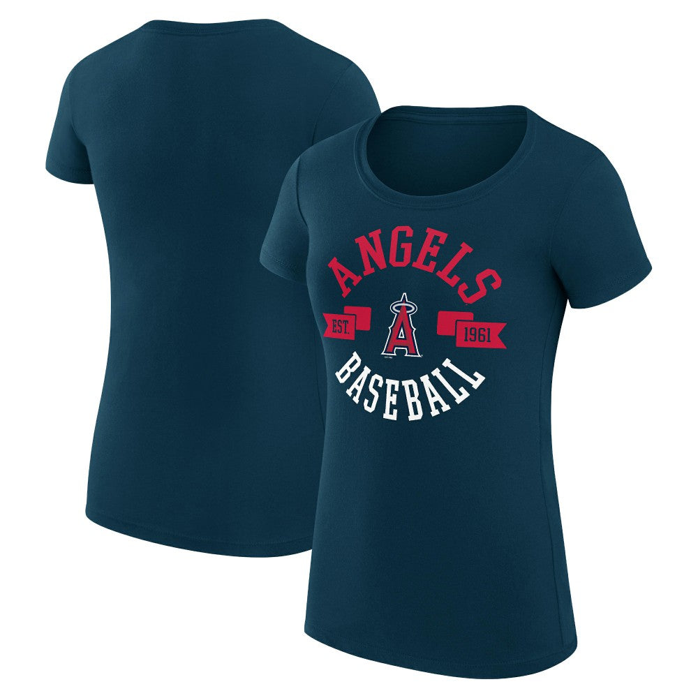 Los Angeles Angels G-III 4Her by Carl Banks Women's Super-Slim Fit Lightweight City Graphic T-Shirt - Navy