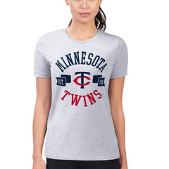 Minnesota Twins G-III 4Her by Carl Banks Women's Super-Slim Fit Lightweight City Graphic T-Shirt - Heather Gray