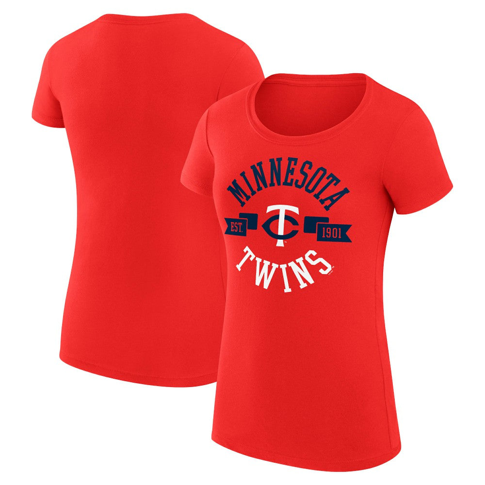 Minnesota Twins G-III 4Her by Carl Banks Women's Super-Slim Fit Lightweight City Graphic T-Shirt - Red