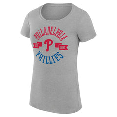 Philadelphia Phillies G-III 4Her by Carl Banks Women's Super-Slim Fit Lightweight City Graphic T-Shirt - Heather Gray