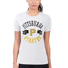 Pittsburgh Pirates G-III 4Her by Carl Banks Women's Super-Slim Fit Lightweight City Graphic T-Shirt - White