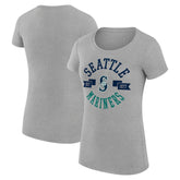 Seattle Mariners G-III 4Her by Carl Banks Women's Super-Slim Fit Lightweight City Graphic T-Shirt - Heather Gray