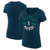 Seattle Mariners G-III 4Her by Carl Banks Women's Super-Slim Fit Lightweight City Graphic T-Shirt - Navy