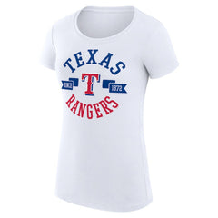 Texas Rangers G-III 4Her by Carl Banks Women's Super-Slim Fit Lightweight City Graphic T-Shirt - White