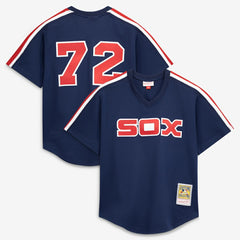 Carlton Fisk Chicago White Sox Authentic Batting Practice Jersey - Navy | Mitchell & Ness