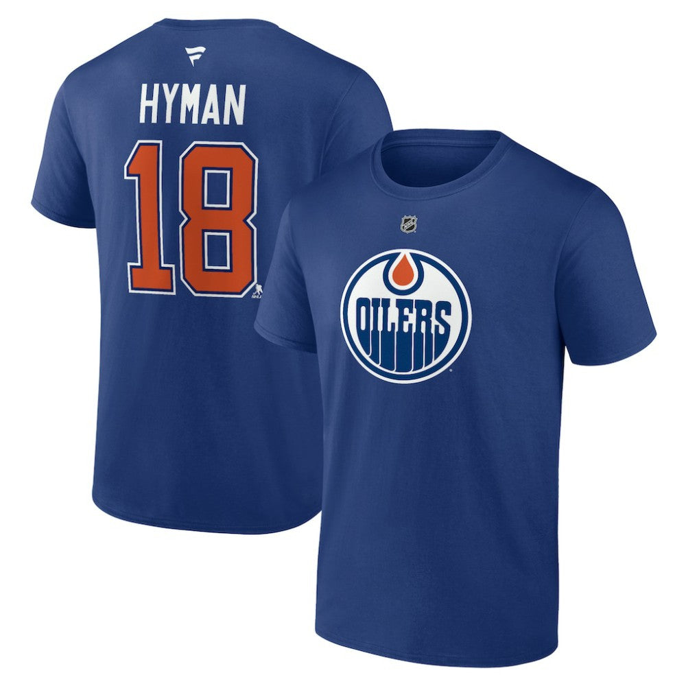 Zach Hyman Edmonton Oilers Fanatics Authentic Stack Name & Number T-Shirt