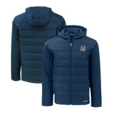 New York Yankees Cutter & Buck Stars & Stripes Evoke Hybrid Eco Softshell Recycled Full-Zip Hoodie Jacket - Navy
