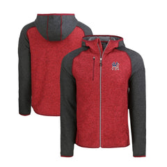 New York Yankees Cutter & Buck Stars & Stripes Mainsail Sweater-Knit Full-Zip Hoodie - Heather Red/Heather Charcoal