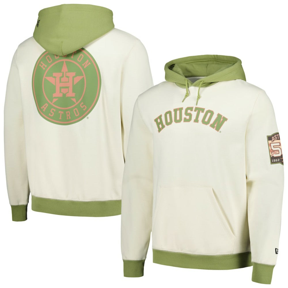 Houston Astros Color Pop Pullover Hoodie - Cream/Green | New Era