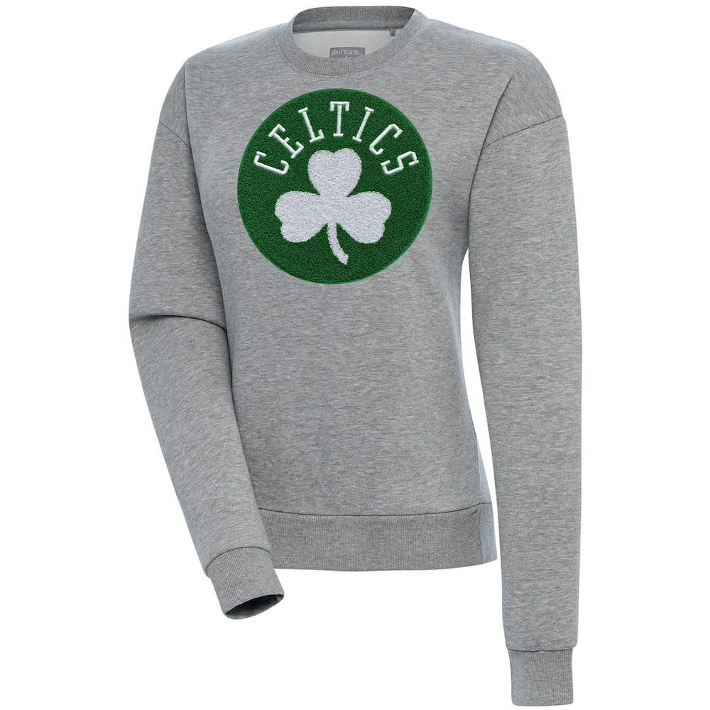 Boston Celtics Antigua Women's Victory Crewneck Pullover Sweatshirt - Heather Gray on sale
