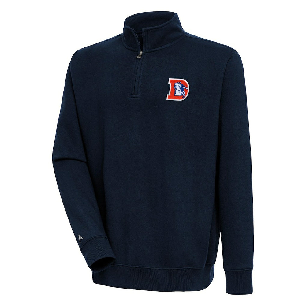 NFL Denver Broncos Adult Throwback Logo Victory Quarter-Zip Pullover Top