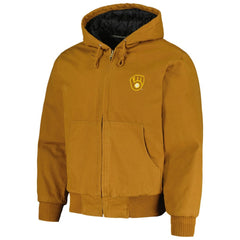 Milwaukee Brewers Dunbrooke Dakota Work Full-Zip Hoodie Jacket - Brown