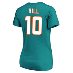 NFL Miami Dolphins Tyreek Hill Women's Plus Size Fair Catch Name & Number Scoop Neck T-Shirt