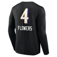 NFL Baltimore Ravens Zay Flowers Team Wordmark Player Name & Number Long Sleeve T-Shirt