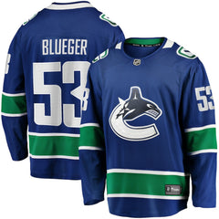 Teddy Blueger Vancouver Canucks Fanatics Home Breakaway Jersey