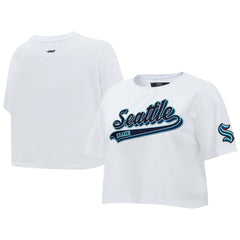 Seattle Kraken Pro Standard Women's Boxy Script Tail Cropped T-Shirt