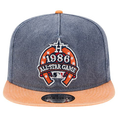 Houston Astros 1986 MLB All-Star Game Pigment Dye Golfer Snapback Hat - Navy/Orange | New Era
