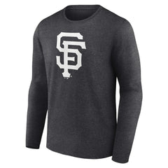 San Francisco Giants Personalized Monochrome Name & Number Long Sleeve T-Shirt - Charcoal