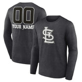 St. Louis Cardinals Personalized Monochrome Name & Number Long Sleeve T-Shirt - Charcoal