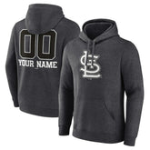 St. Louis Cardinals Personalized Monochrome Name & Number Pullover Hoodie - Charcoal