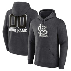 St. Louis Cardinals Personalized Monochrome Name & Number Pullover Hoodie - Charcoal