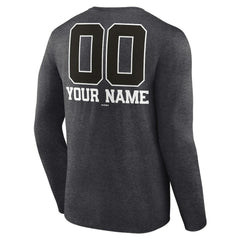 Tampa Bay Rays Personalized Monochrome Name & Number Long Sleeve T-Shirt - Charcoal