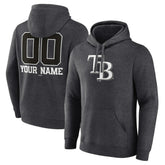 Tampa Bay Rays Personalized Monochrome Name & Number Pullover Hoodie - Charcoal