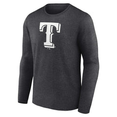 Texas Rangers Personalized Monochrome Name & Number Long Sleeve T-Shirt - Charcoal