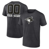 Toronto Blue Jays Personalized Monochrome Name & Number T-Shirt - Charcoal